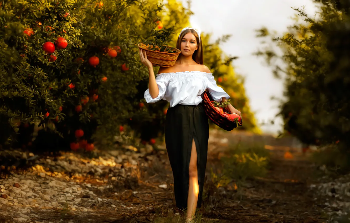 Голая молдаванка собирает виноград - фото