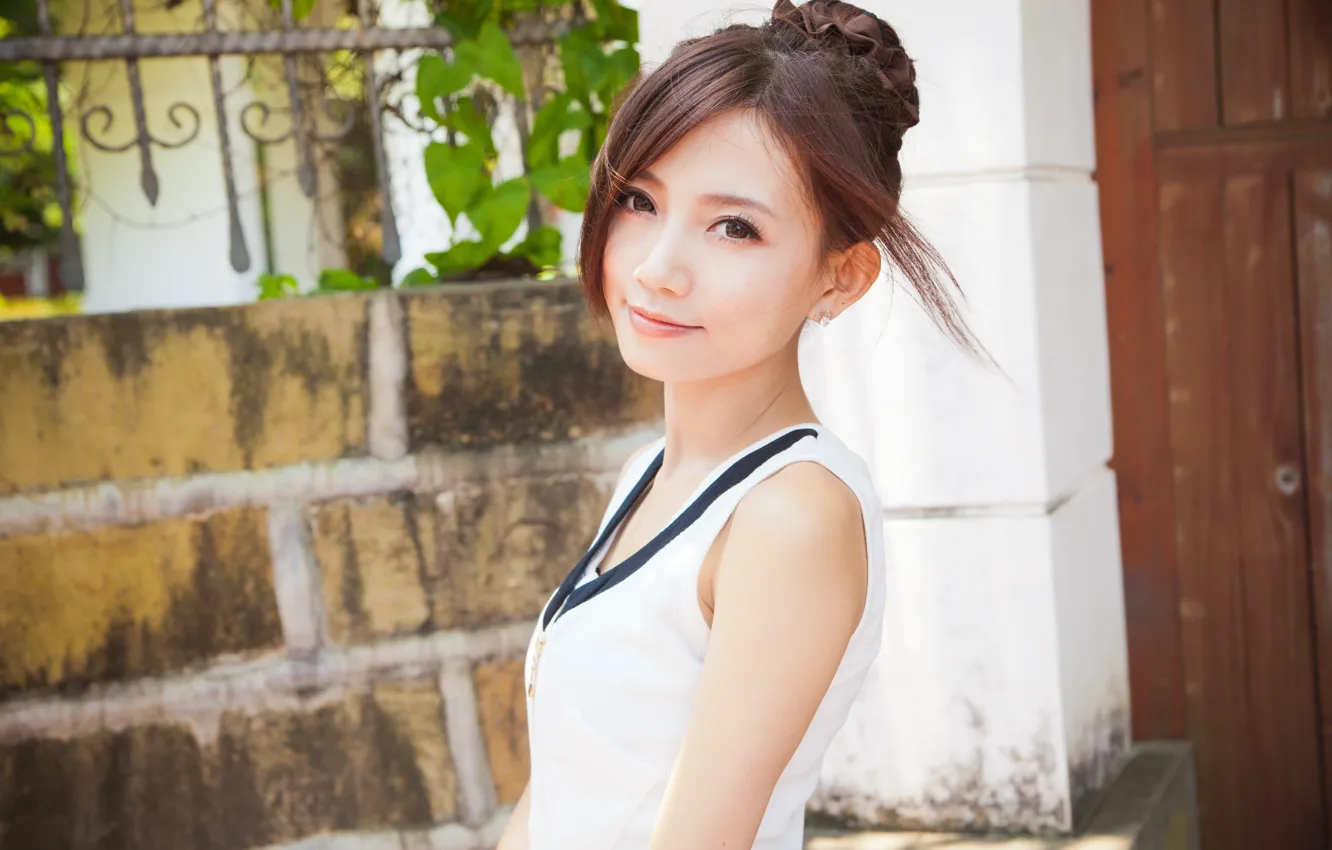 With cute asian girl photos