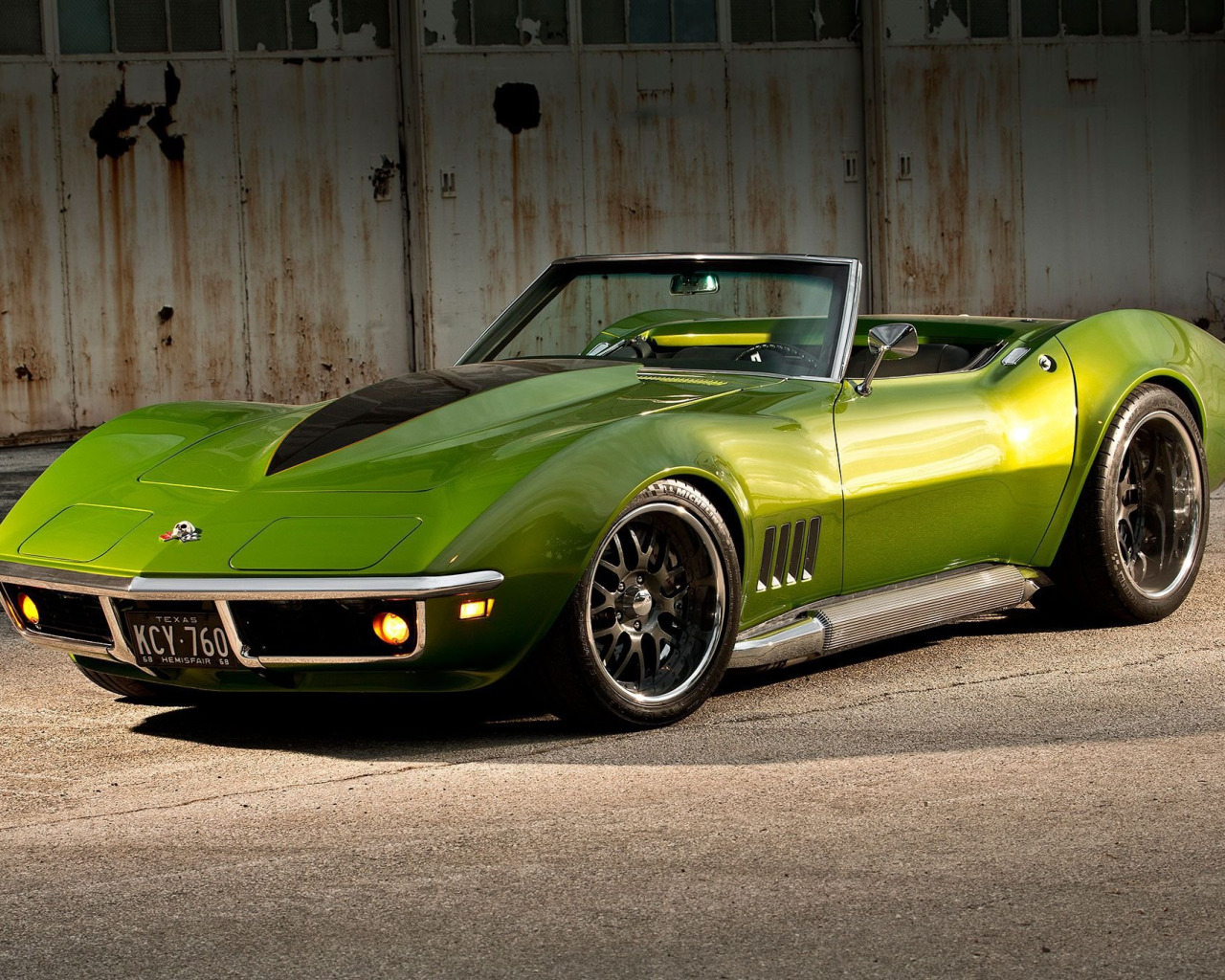 Corvette, Car, Green. 