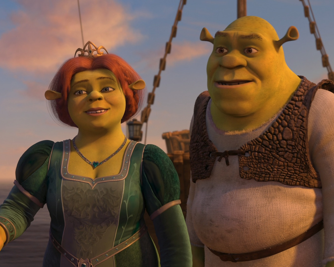 Скачать обои любовь, шрек, Shrek, Фиона, раздел фильмы в разрешении 1280x10...