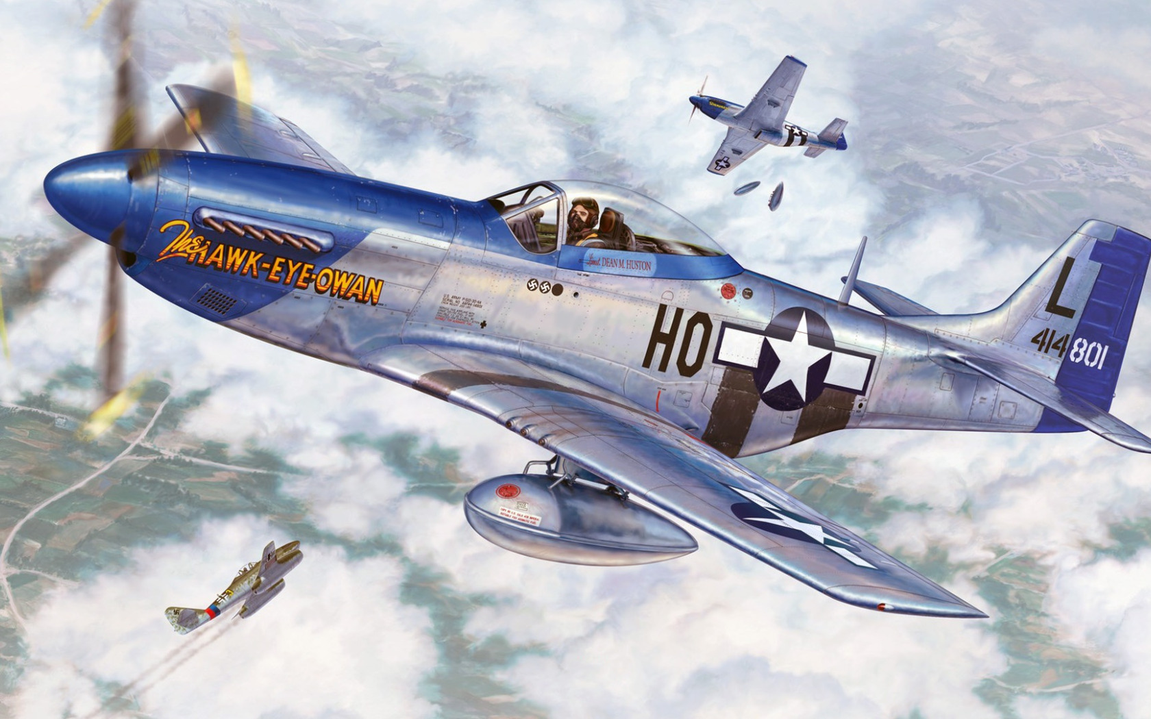 Mustang, P-51, North American, дальнего радиуса действия, американский одно...