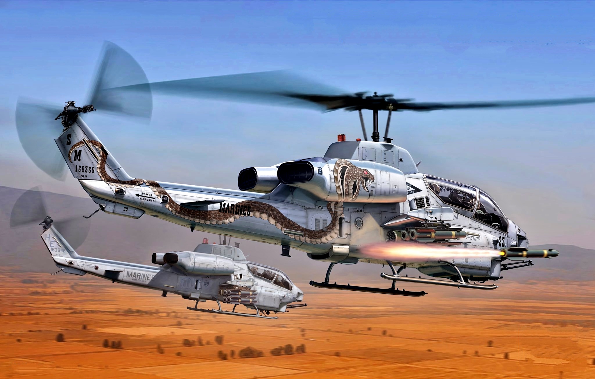 США, Вертолёт, Super Cobra, AH-1W Cobra, Ударный вертолёт, Корпус морской п...