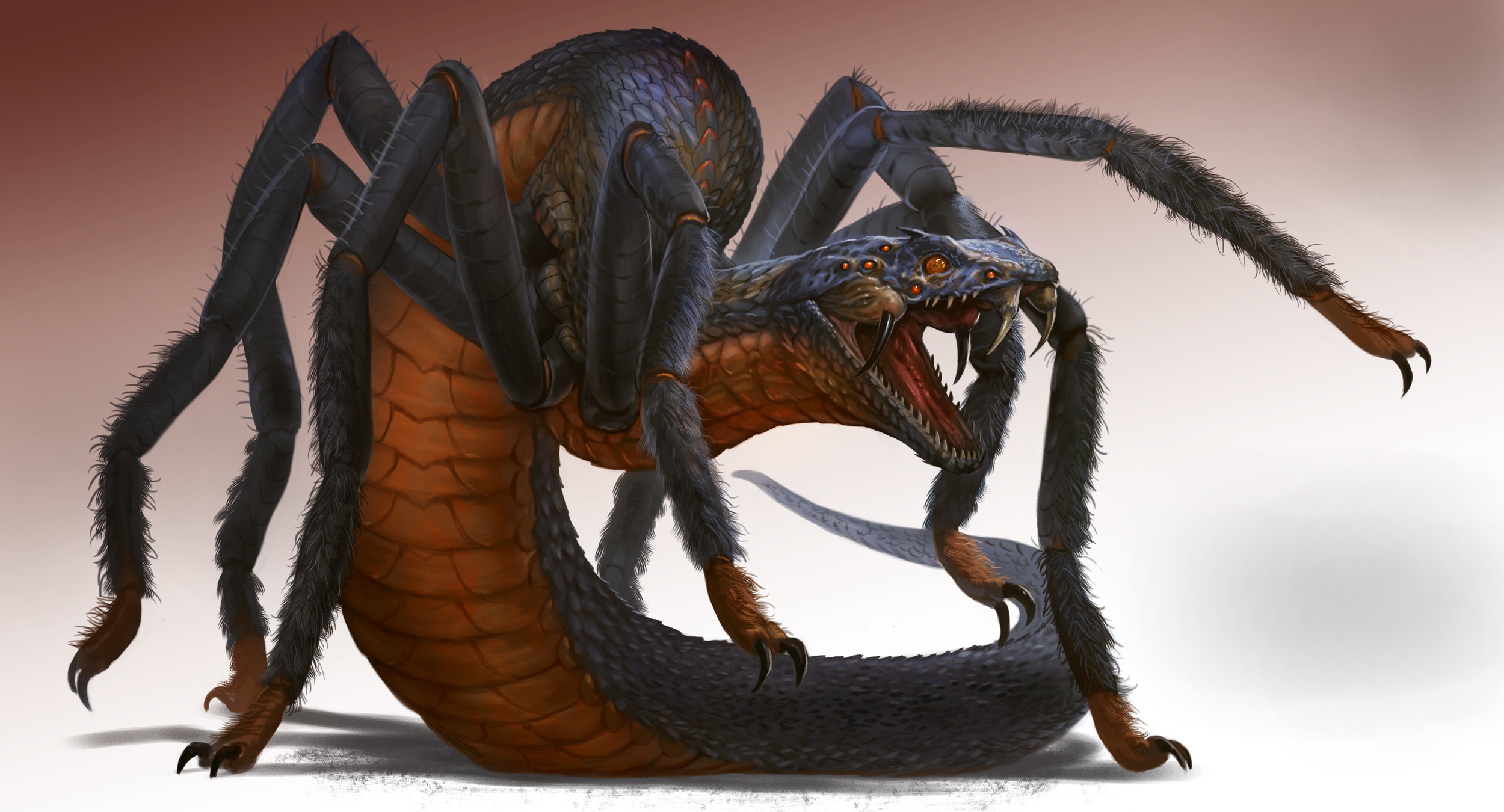 Скачать обои змея, паук, существо, раздел фантастика в разрешении 2500x1350...