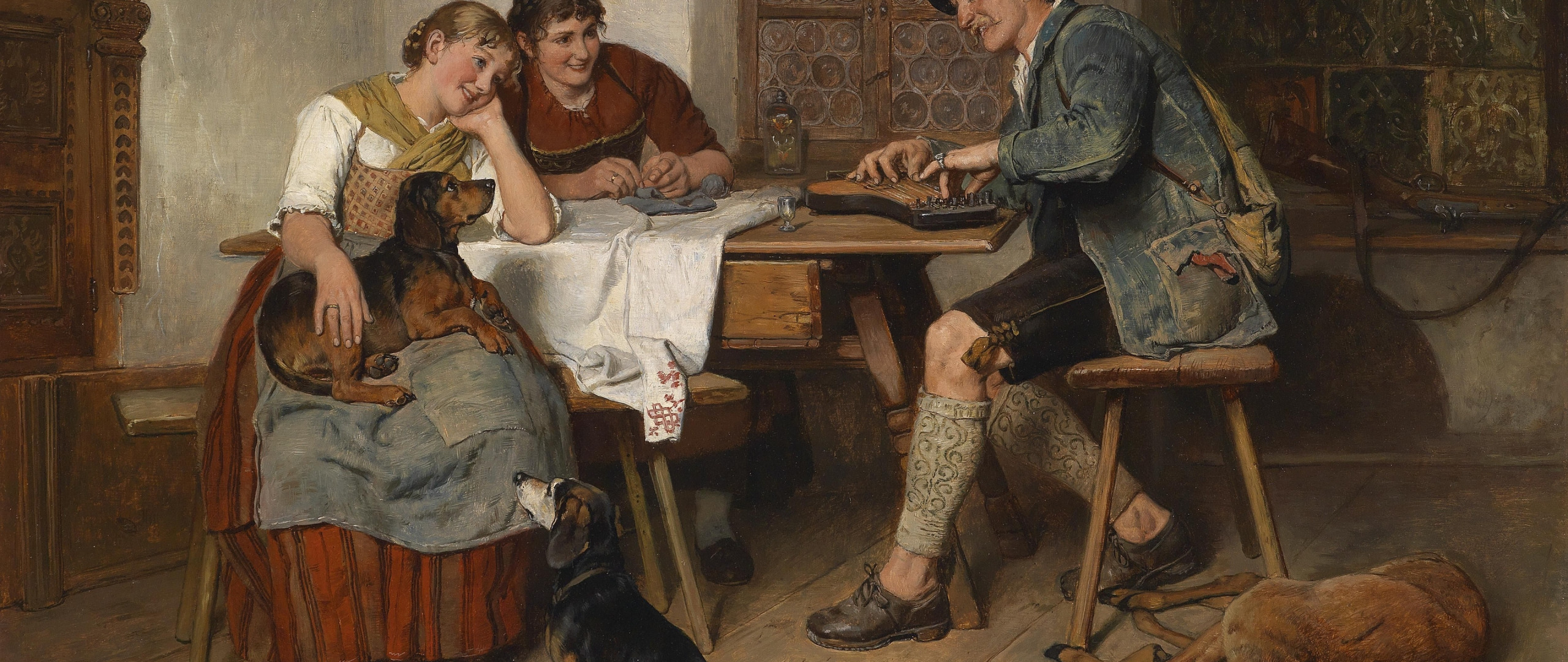 1914, German painter, немецкий живописец, oil on canvas, Adolf Eberle, Адол...