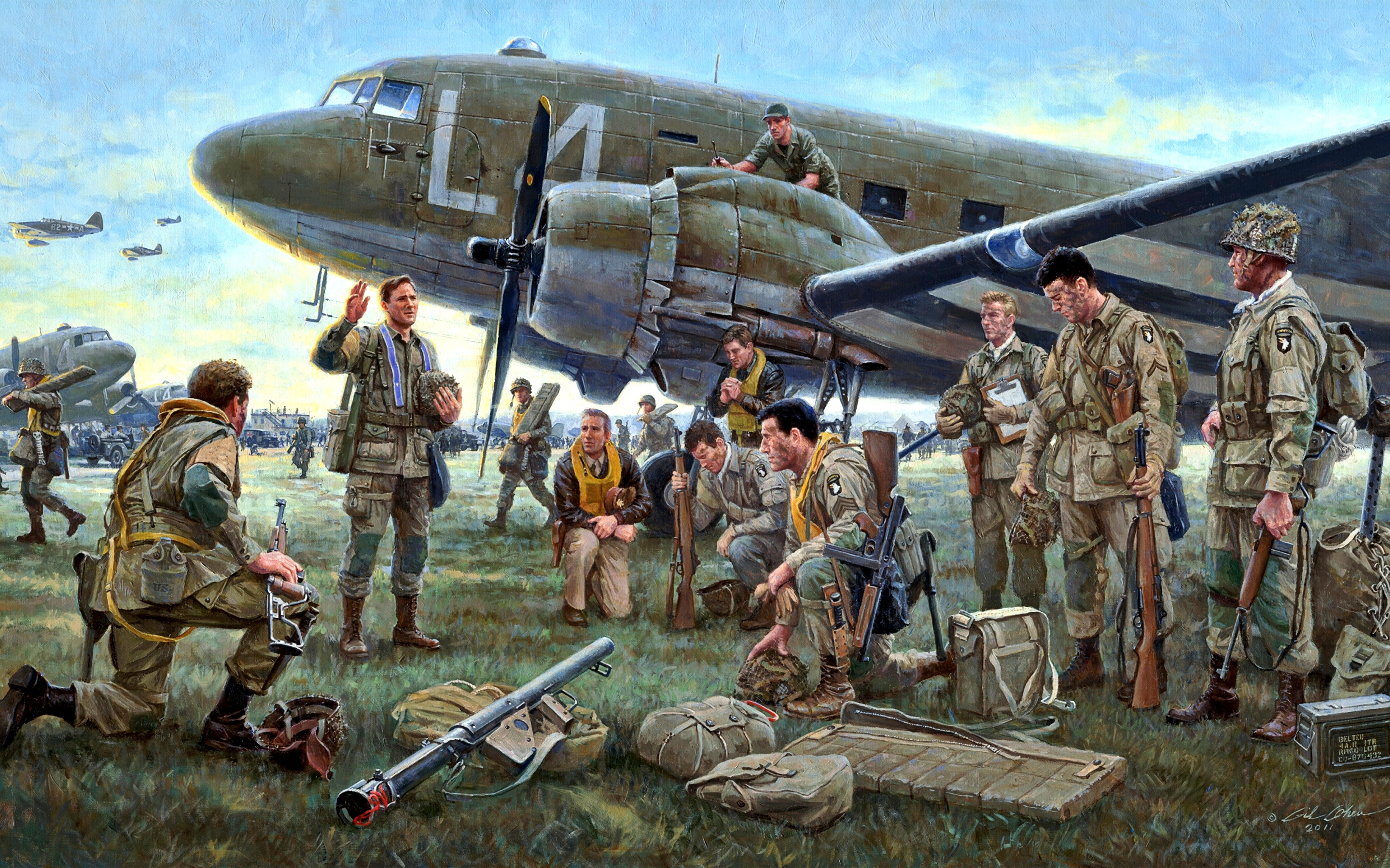 США, Douglas, Airborne, Десантники, WWII, C-47, 101st Airborne Division. 