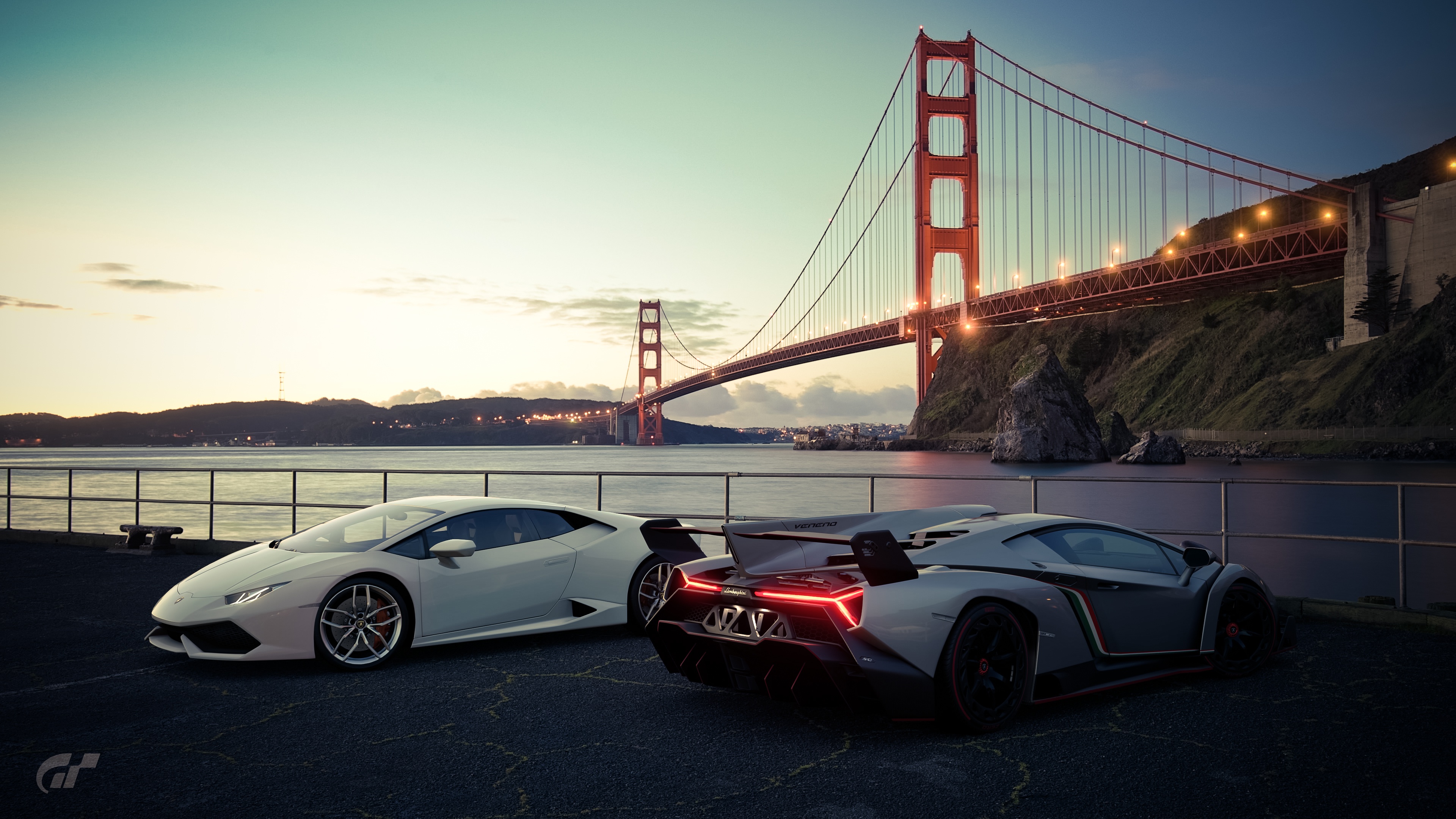 Скачать обои рендеринг, Lamborghini, Сан-Франциско, Gran Turismo, Veneno, H...