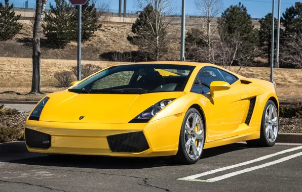 Картинка Lamborghini, Gallardo, yellow, parking