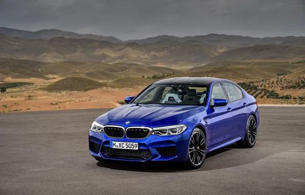 Картинка синий, BMW, седан, BMW M5, 2017, M5, F90