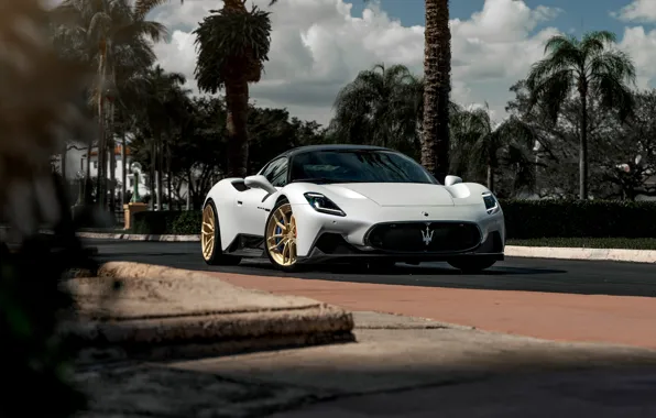 Картинка Maserati, White, Gold, Wheels, MC20