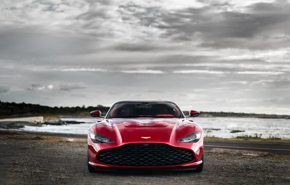 Картинка красный, Aston Martin, купе, решётка, вид спереди, Zagato, 2020, V12 Twin-Turbo, DBS GT Zagato, 760 …
