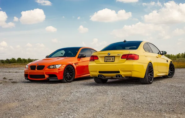 Картинка BMW, Orange, Yellow, E92, M3, Lime Rock
