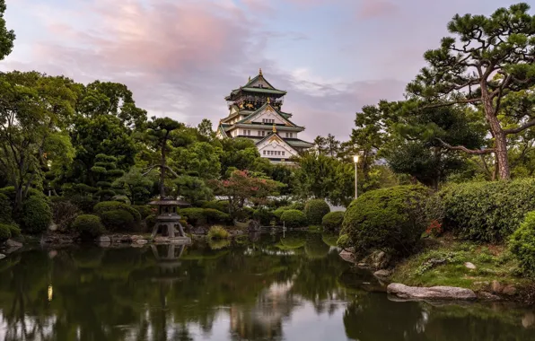 Картинка замок, Япония, Осака, Japón - Castillo de Osaka