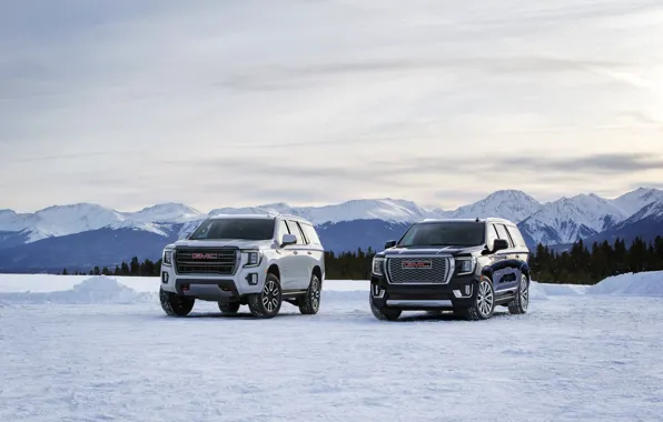 Картинка снег, GMC, SUV, Denali, Yukon, AT4, 2020, 2021
