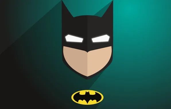 Картинка logo, Batman, minimalism, comics, digital art, artwork, mask, superhero, DC Comics, simple background, green background