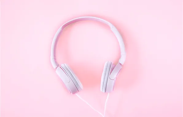 Картинка розовый, минимализм, наушники, minimalism, pink, headphones, background
