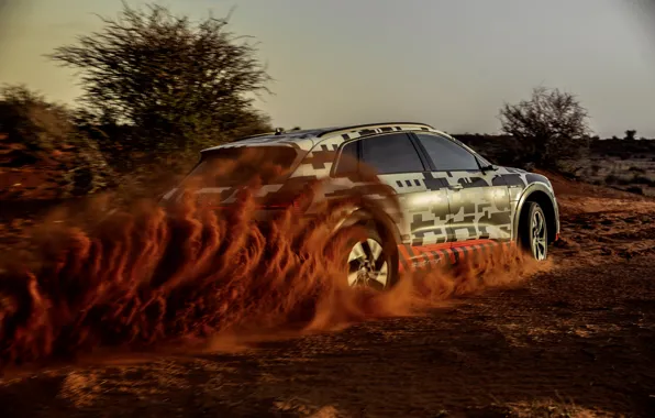 Картинка песок, движение, Audi, 2018, E-Tron Prototype