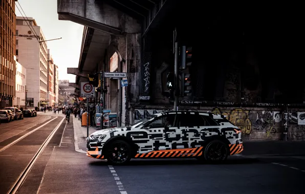 Картинка город, Audi, перекрёсток, 2018, E-Tron Prototype