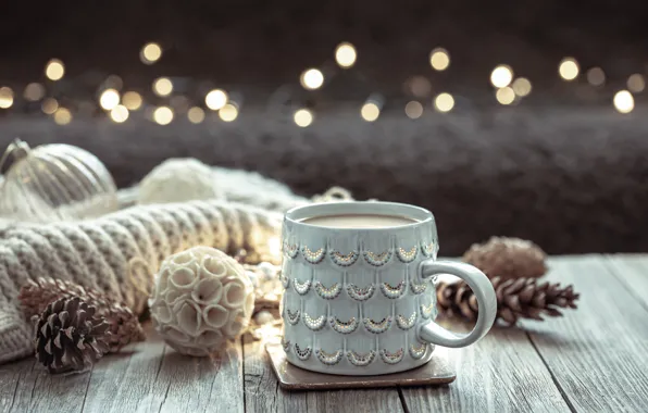 Картинка украшения, шары, Рождество, кружка, Новый год, christmas, vintage, balls, winter, cup, merry, decoration, mug