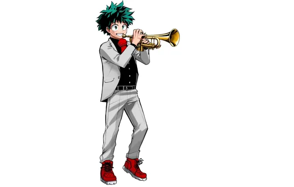 Картинка Trumpet, Boku no Hero Academia, Midoriya Izuku, Official Art, Kohei Horikoshi