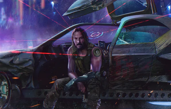 Картинка Keanu Reeves, CD Projekt RED, Cyberpunk 2077, Киберпанк 2077
