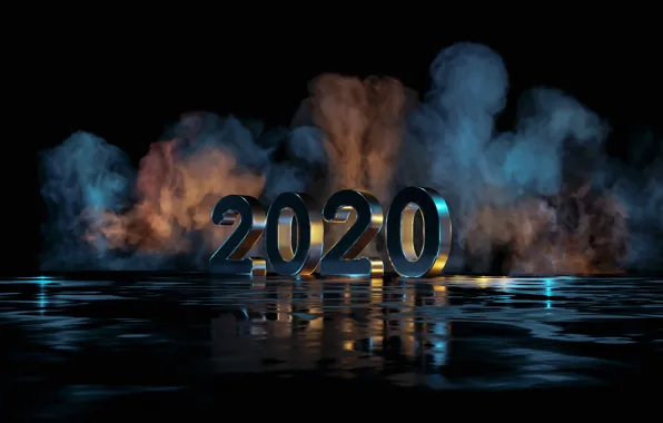Картинка отражение, дым, рождество, new year, 2020, новый год 2020, new year 2020