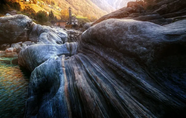 Картинка river, Switzerland, Valle Verzasca