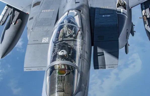 Картинка USAF, Пилот, F-15E Strike Eagle, Кокпит