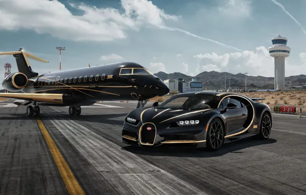 Картинка рендеринг, Bugatti, суперкар, Private Jet, Chiron