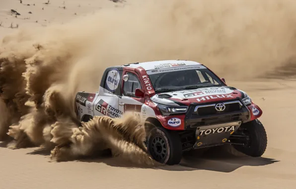 Картинка скорость, Toyota, пикап, Hilux, 2020, Rally Dakar, 2021, Gazoo Racing
