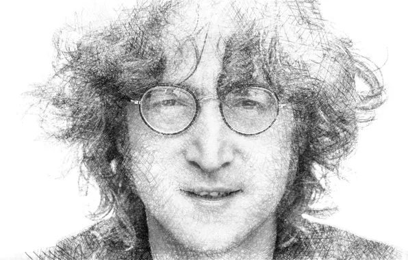 Картинка портрет, очки, музыкант, Джон Леннон, Биттлз