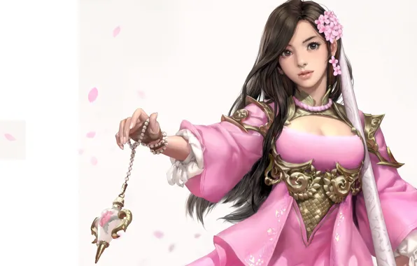 Картинка девушка, фентези, игра, арт, дизайн костюма, seunghee lee, Pink blossom