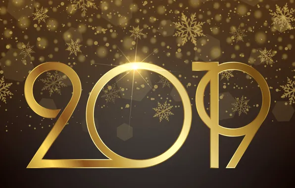 Картинка золото, Новый Год, цифры, golden, background, New Year, Happy, sparkle, 2019