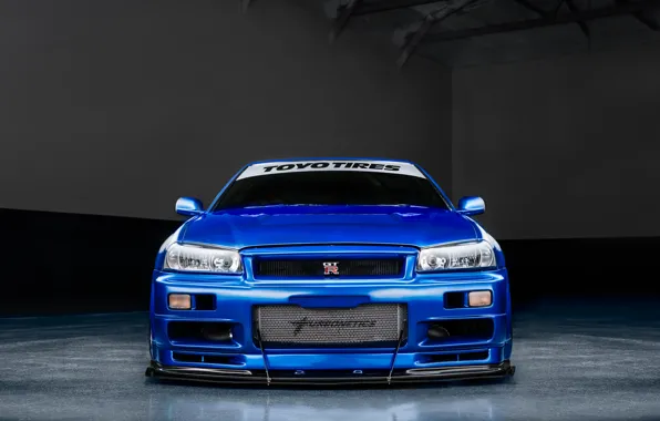 Картинка GT-R, R34, TOYO TIRES, Front view