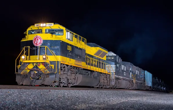 Картинка ночь, поезд, вагоны