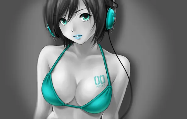 Картинка girl, vocaloid, anime, headphones, meiko, aqua