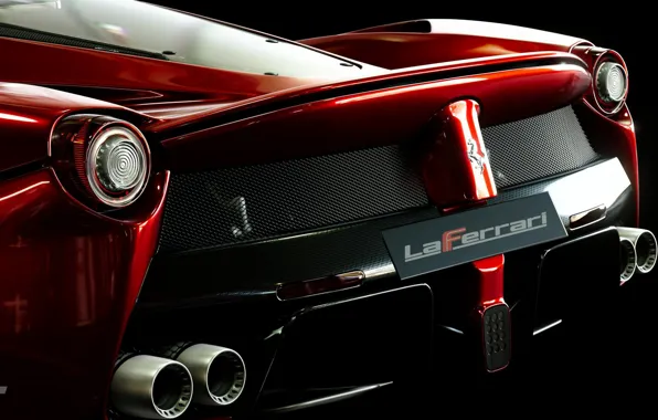 Картинка Макро, Красный, Авто, Черный, Феррари, Ferrari, LaFerrari, Gran Turismo Sport