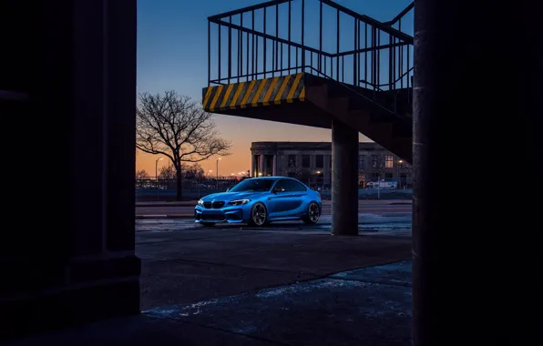 Картинка BMW, German, Car, Blue, Front, Sport