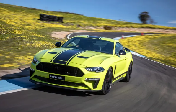 Картинка скорость, Mustang, Ford, гоночный трек, AU-Spec, R-Spec, 2019, Australia version