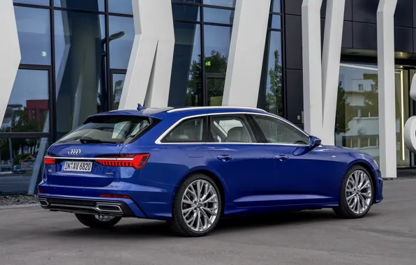 Картинка стекло, синий, Audi, 2018, универсал, A6 Avant