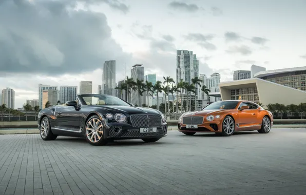 Обои машина, здания, купе, Bentley, Continental, convertible, GT V8