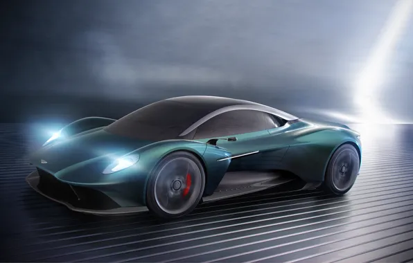 Картинка машина, свет, Aston Martin, фары, спорткар, Vanquish, Vision concept