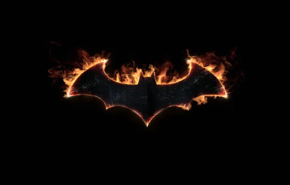 Картинка batman, знак, символ, летучая мышь, fire, эмблема, logo, symbol, bat, Batman Arkham Knight
