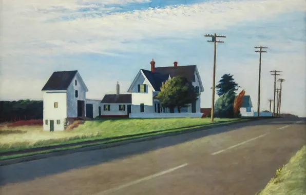 Картинка Эдвард Хоппер, 1941, Route 6, Eastham