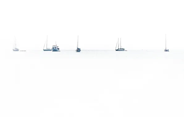 Картинка ocean, smoke, fog, boats, white out