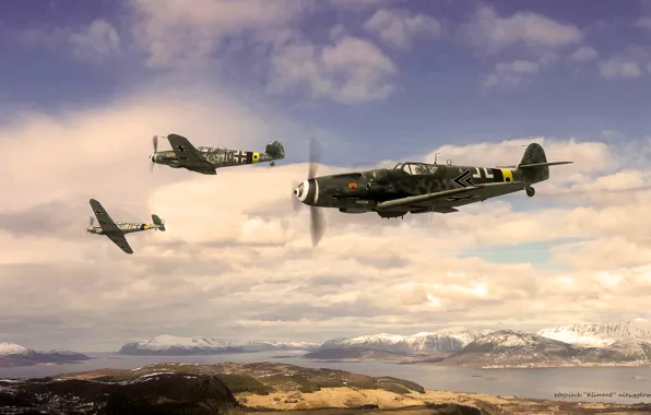 Картинка истребитель, Messerschmitt, Bf-109, JG5, ''Eismeer'', Bf.109G-14