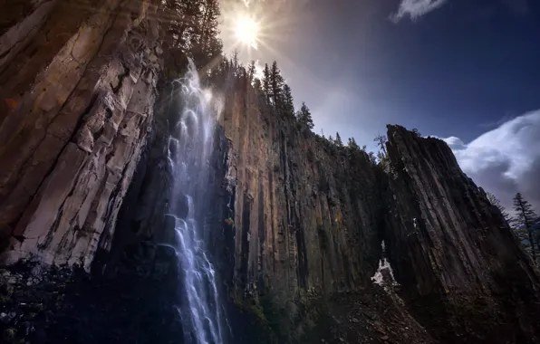 Картинка природа, гора, водопад