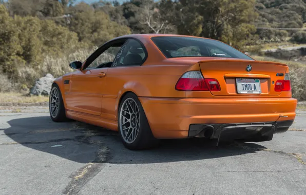 Картинка BMW, Orange, E46, Rear View