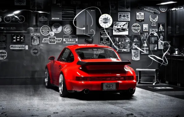 Картинка 911, turbo, red, porsche, 964