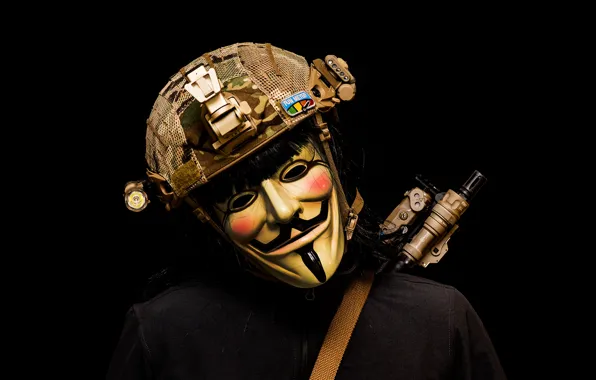 Картинка маска, шлем, мужчина, Vendetta