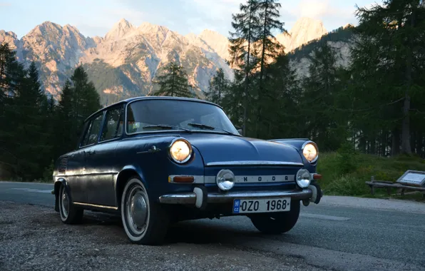 Картинка 1968, Mountains, Slovenia, Road, Škoda, Alps, Slovakia, Skoda, Czech Republic, Alpen, Classic Car, Czechia, Skoda …